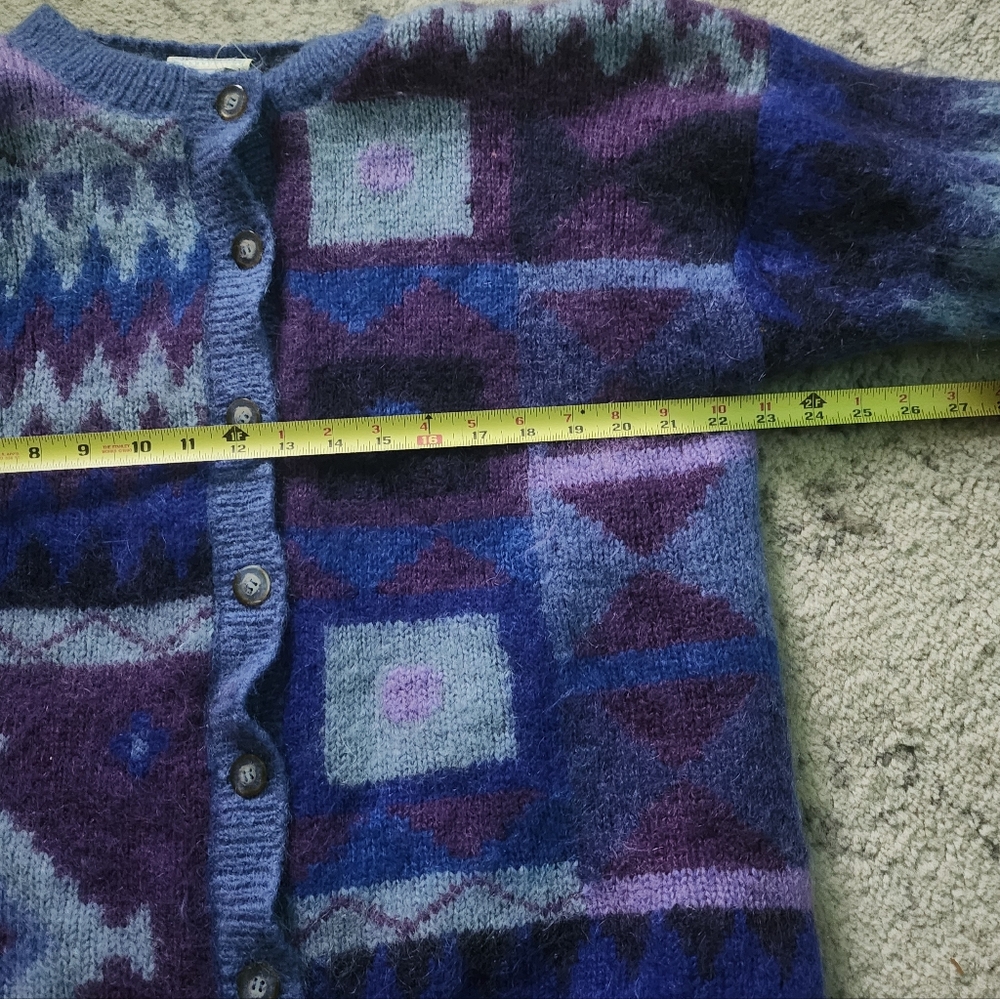 Vintage 1991 Susan Bristol Mohair Blend Whimasical Quirky Scandi Girl Cardigan - Picture 9 of 10